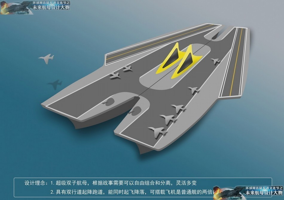 图文:中国未来航母设计大赛冠亚季军作品亮相