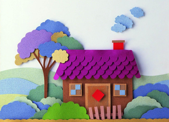 六一儿童节剪纸贴画-立体海绵纸贴画